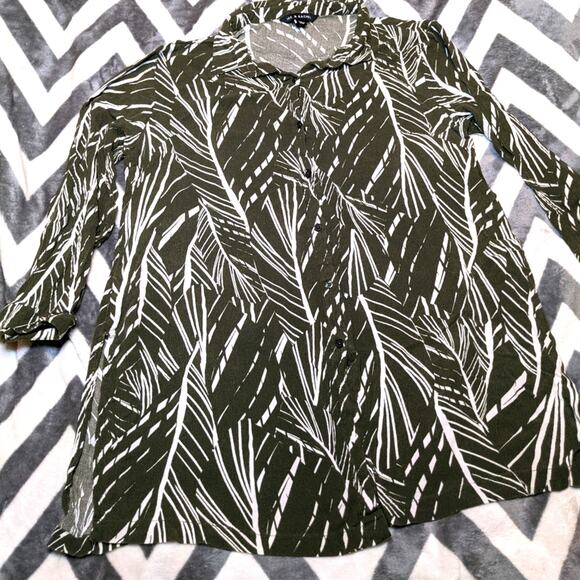 Zac & Rachel Tops - Zac & Rachel | Tropical Island Print Resort Button Up Hawaiian Blouse Size Large